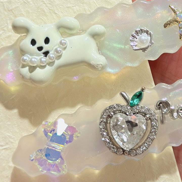 Small White Dog Hair Clip | NueShiny