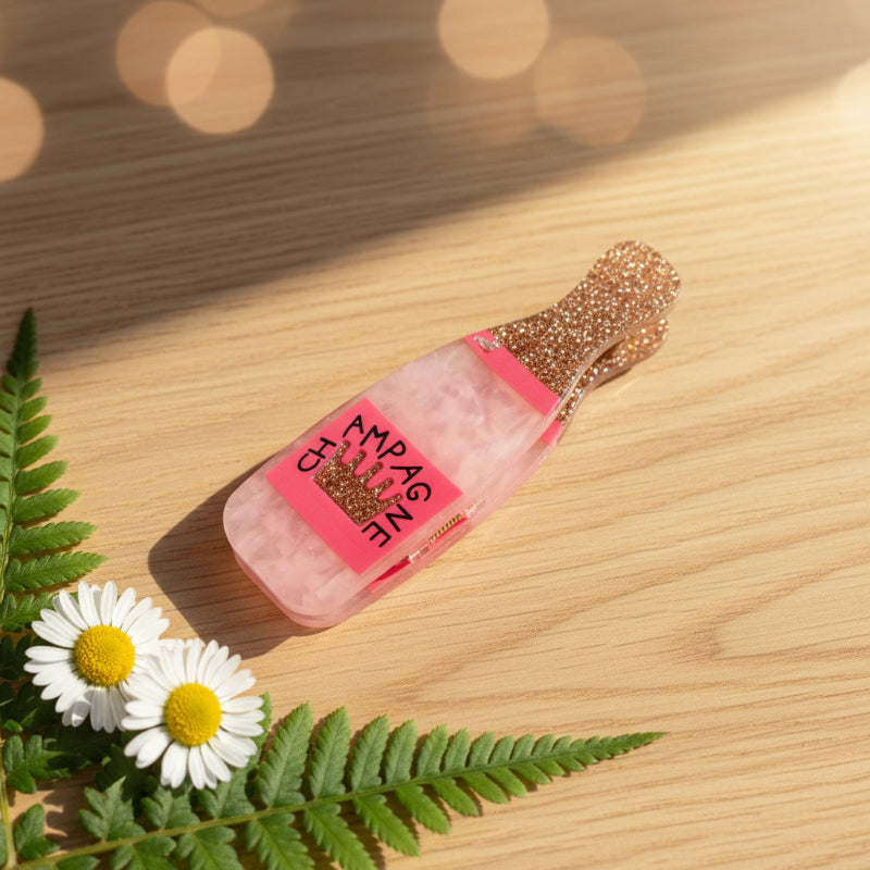 Medium Pink Bottle Hair Claw Clips NueShiny