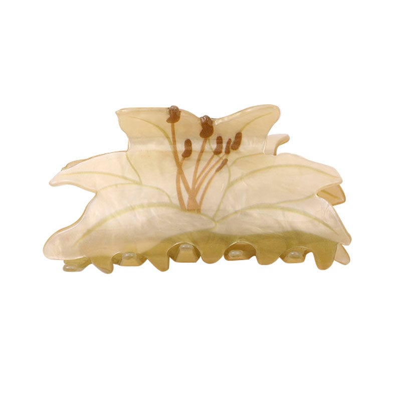 white lily flower hair clip Medium White Lily Hair Claw Clips丨NueShiny