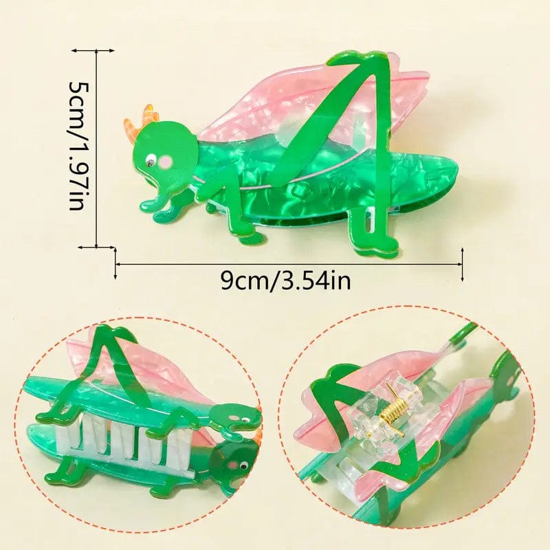 Medium Green Cricket Hair Claw Clips | NueShiny