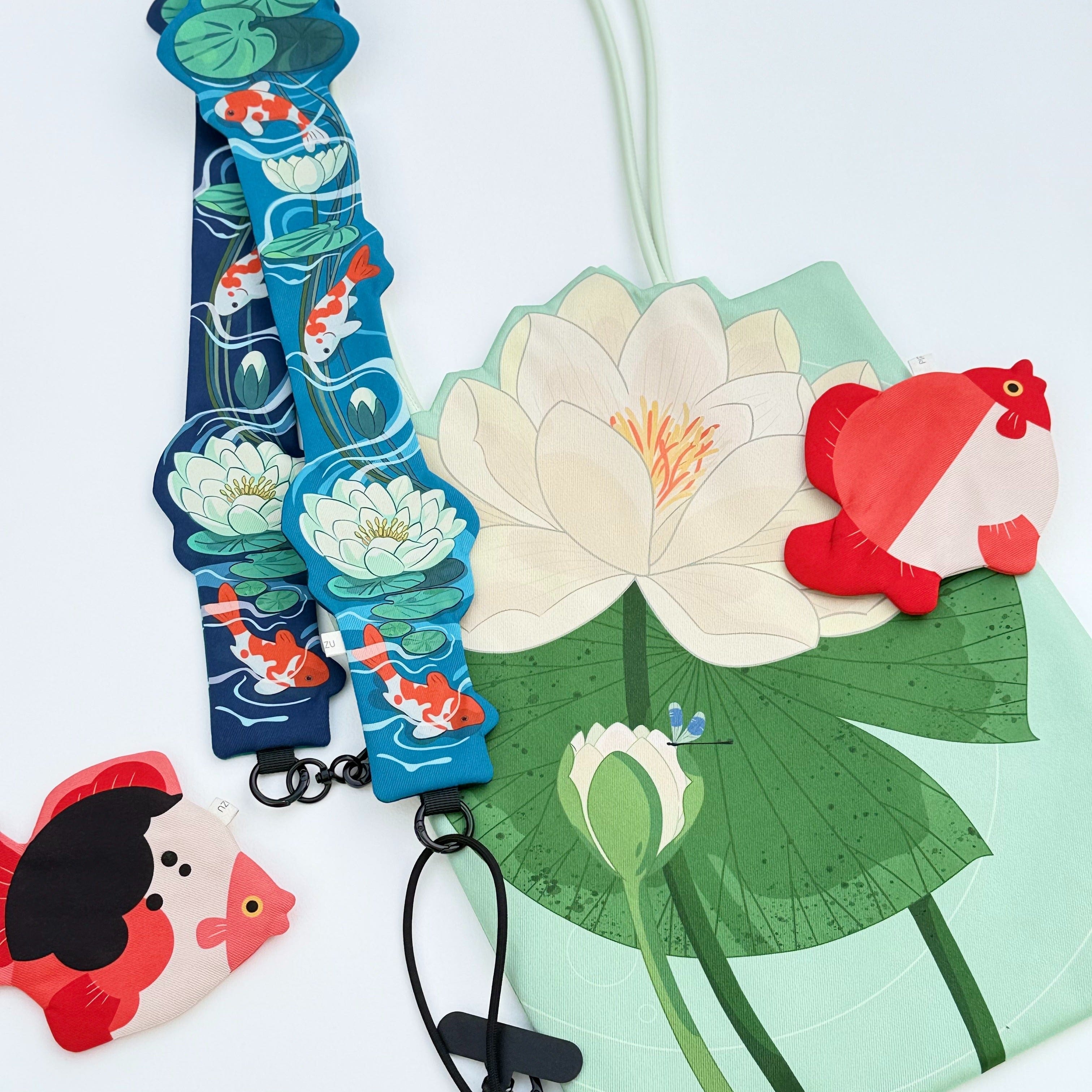 Pre-sale Lotus Koi Crossbody Strap -Mini Goldfish Pouch  | NueShiny & PIPIZU