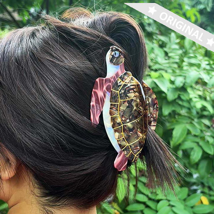 Jumbo Brown Sea Turtle Hair Claw Clips | Nueshiny