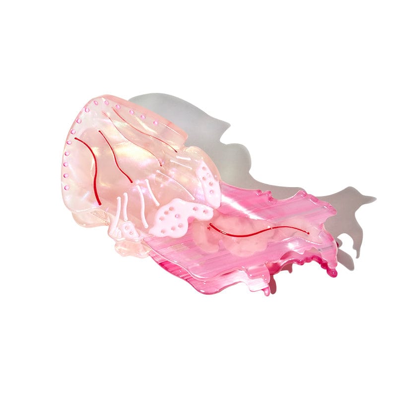 Medium Floating Jellyfish Pink Hair Claw Clips | NueShiny