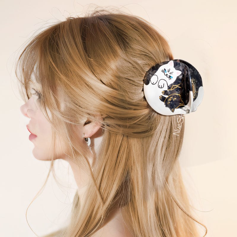 Medium Bicolor Cats Hair Claw Clips丨NueShiny