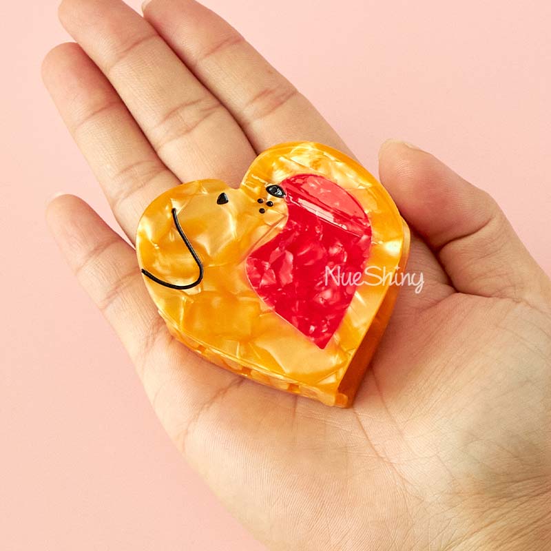 Small Golden Retriever Love Hair Claw Clips丨NueShiny