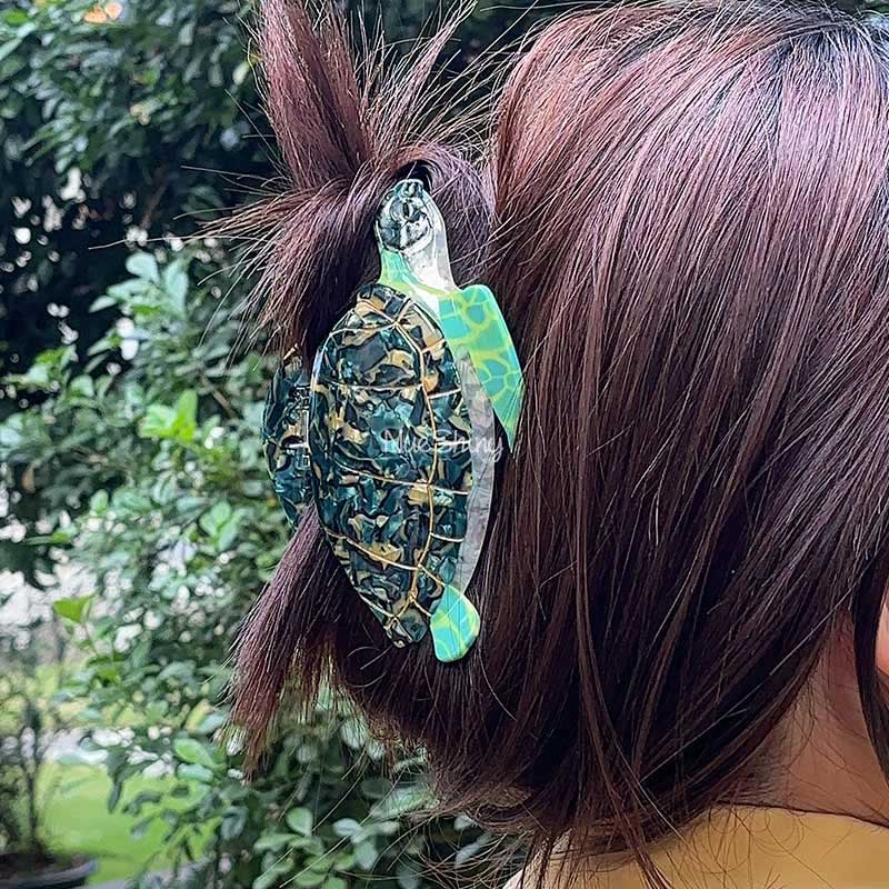 Jumbo Green Sea Turtle Hair Claw Clips丨NueShiny