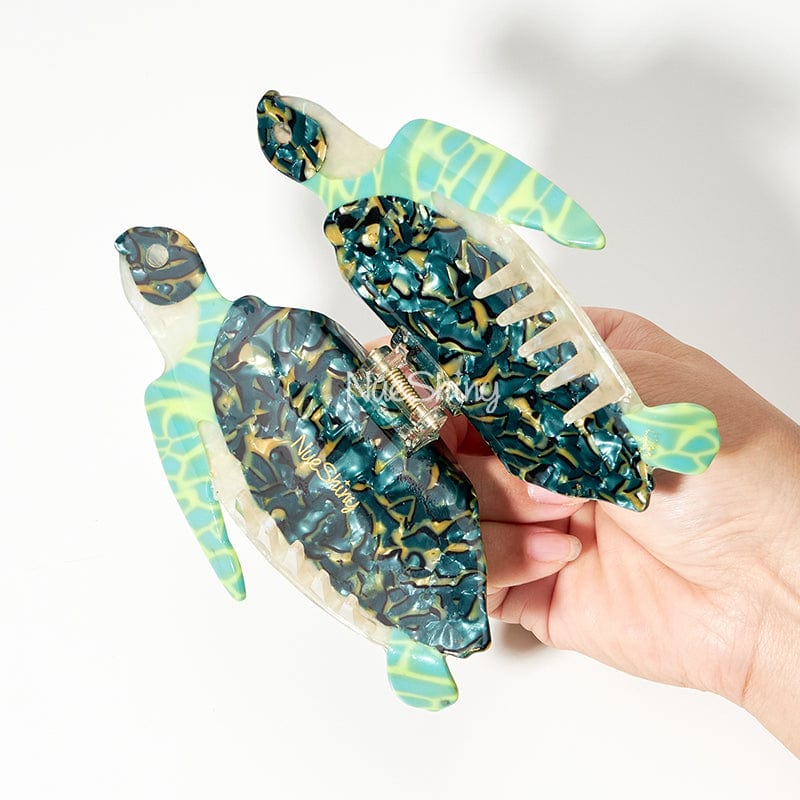Jumbo Green Sea Turtle Hair Claw Clips丨NueShiny
