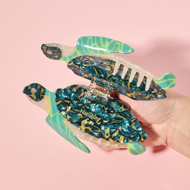 Jumbo Green Sea Turtle Hair Claw Clips丨NueShiny