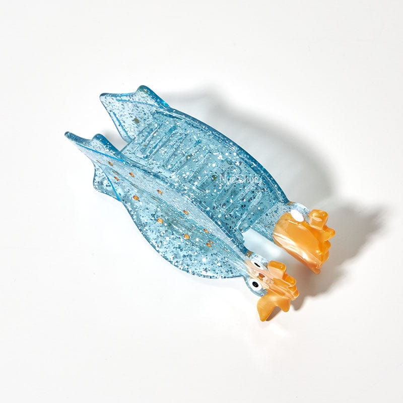 Large Shiny Blue Squid Hair ClawHair Claw Clips | NueShiny