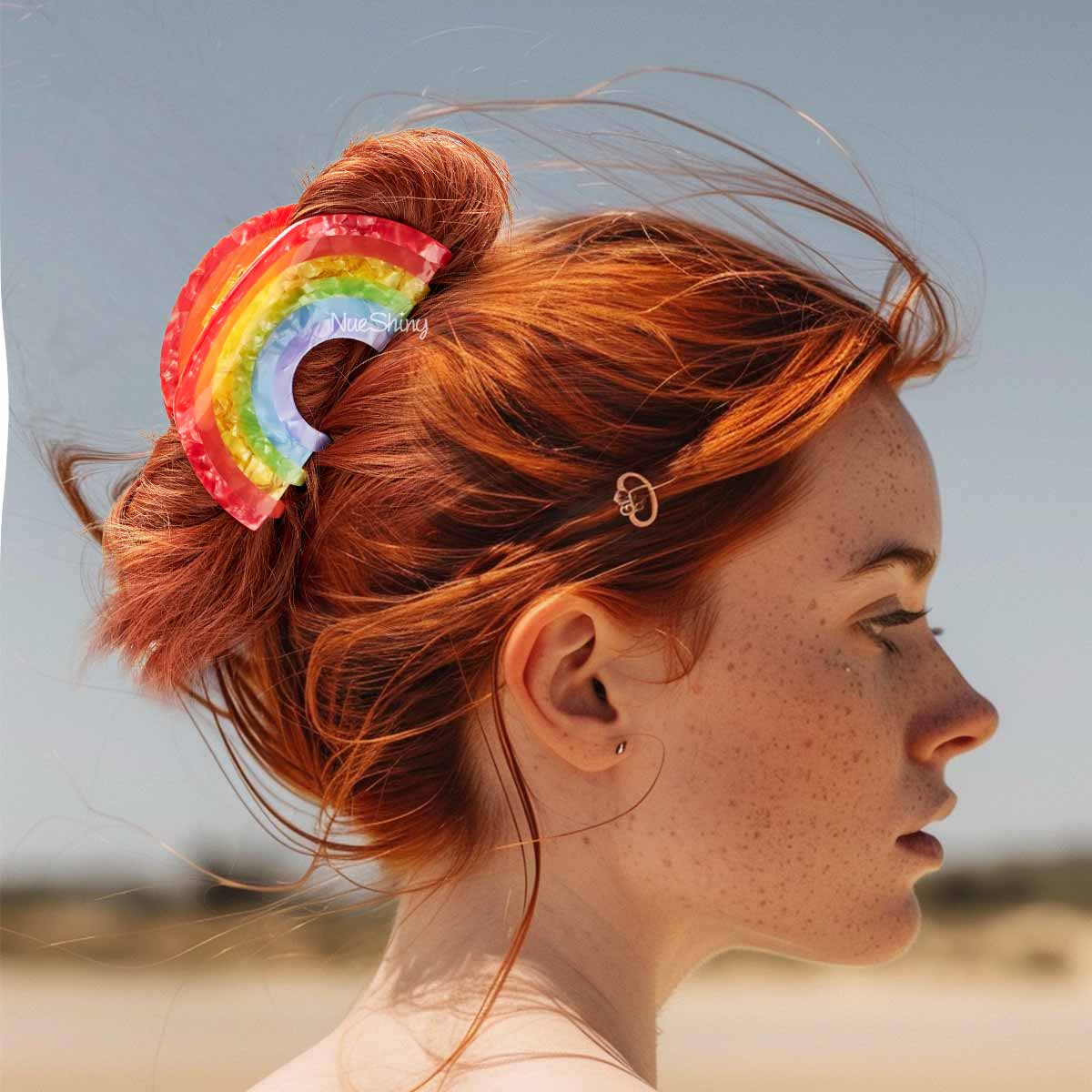 Medium Rainbow Hair Claw Clips | Nueshiny