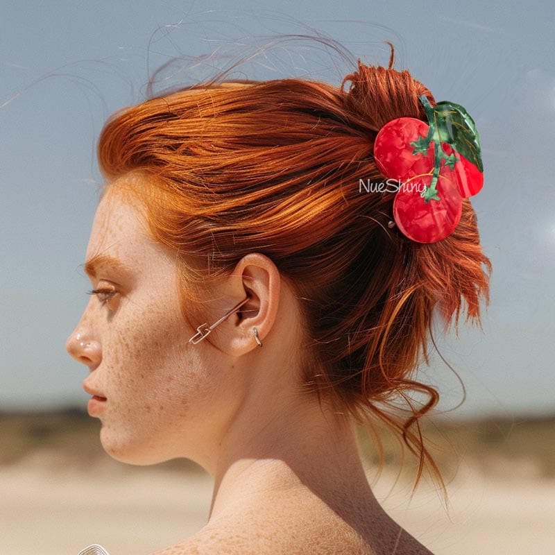 Large Cherry Tomatoes Hair Claw Clips | NueShiny