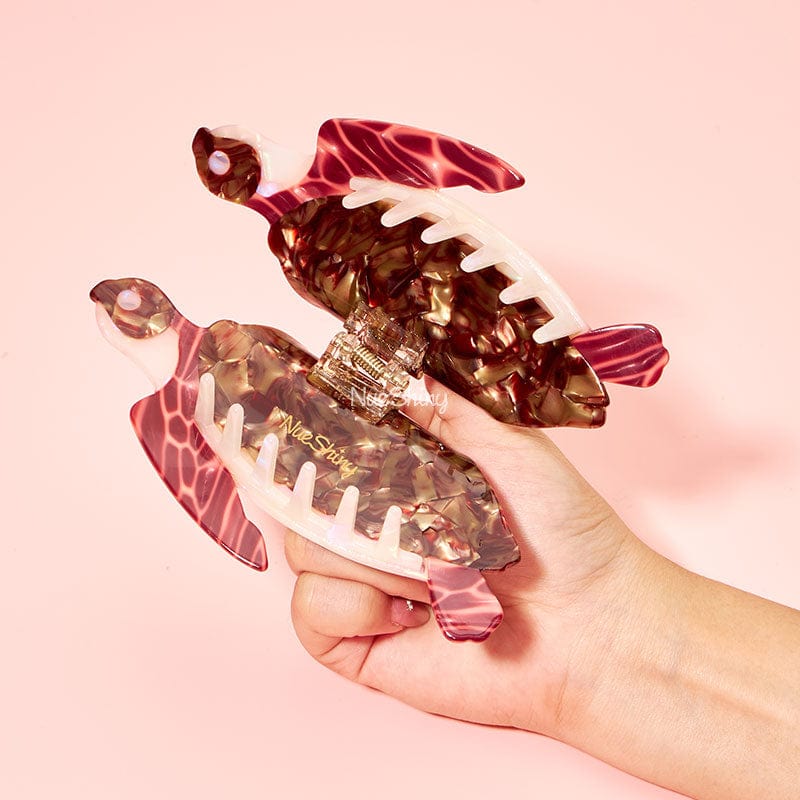 Jumbo Brown Sea Turtle Hair Claw Clips | Nueshiny