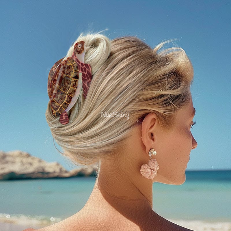 Jumbo Brown Sea Turtle Hair Claw Clips | Nueshiny