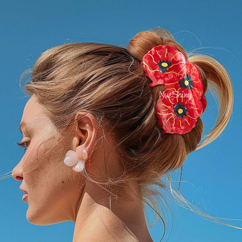 Large Poppies Hair Claw Clips| NueShiny