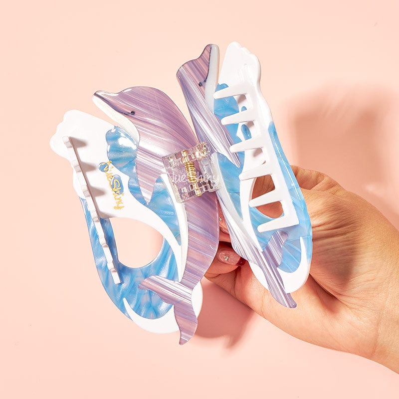 Jumbo Dolphin-Wave Hair Claw Clips | Nueshiny