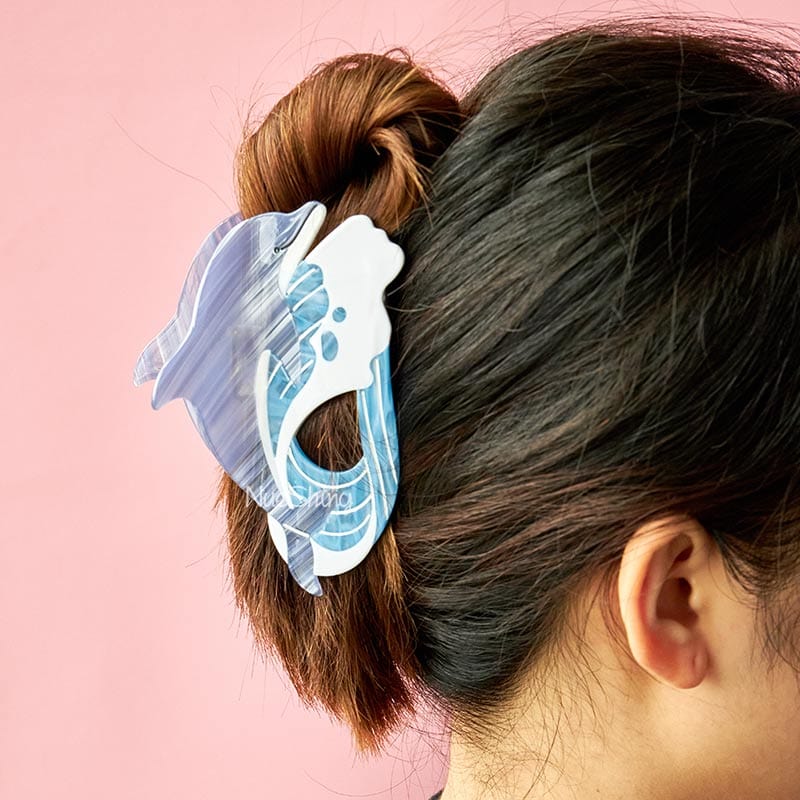 Jumbo Dolphin-Wave Hair Claw Clips | Nueshiny