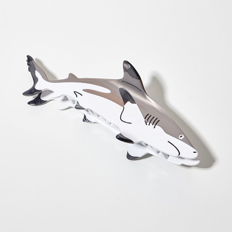 Jumbo Blacktip Reef Shark Hair Claw Clips | NueShiny