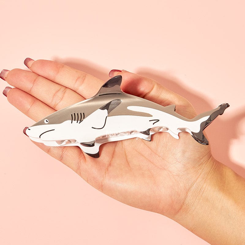 Jumbo Blacktip Reef Shark Hair Claw Clips | NueShiny
