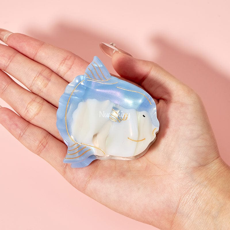 Small Blue Mola Mola,Ocean Sunfish Hair Claw Clips | NueShiny