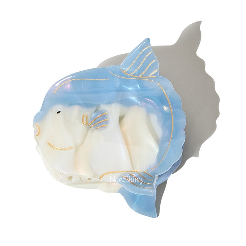 Small Blue Mola Mola,Ocean Sunfish Hair Claw Clips | NueShiny