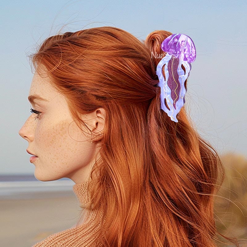 Large Sunset Jellyfish Hair Claw Clips | NueShiny