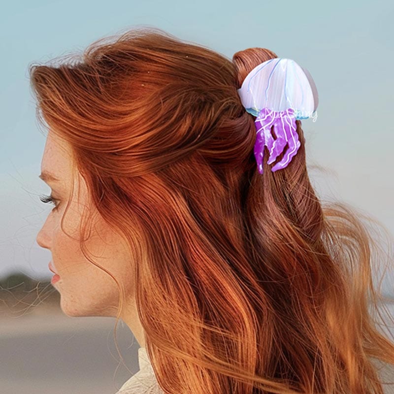 Medium Pink-Purple Small Jellyfish Hair Claw Clips | NueShiny