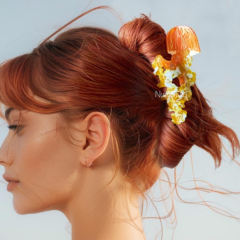 Large Golden Jellyfish Hair Claw Clips | NueShiny