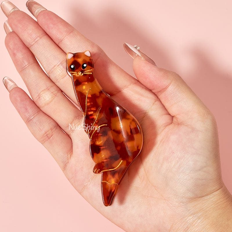 Medium Tortoiseshell Mink Hair Claw Clips | NueShiny