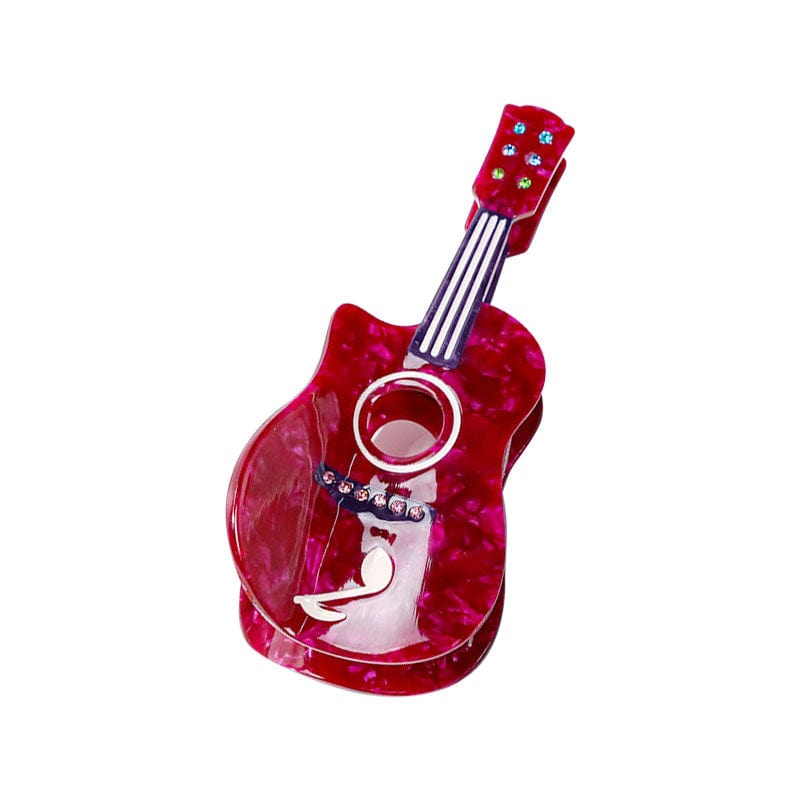 Large Red Guitar Hair Claw Clips | NueShiny&BubblesClub