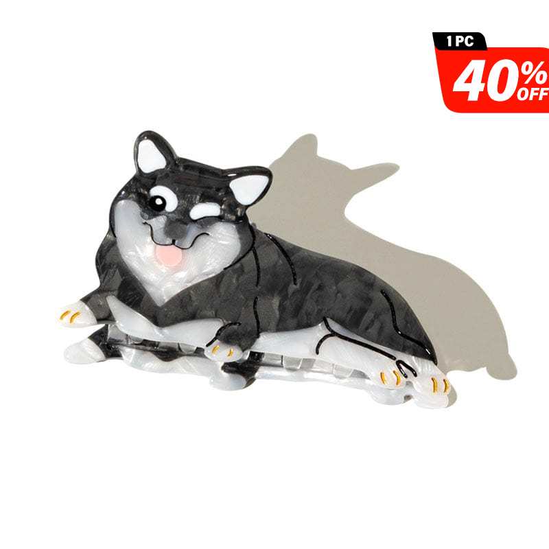 Medium Black Shiba Inu Dog Hair Claw Clips丨NueShiny