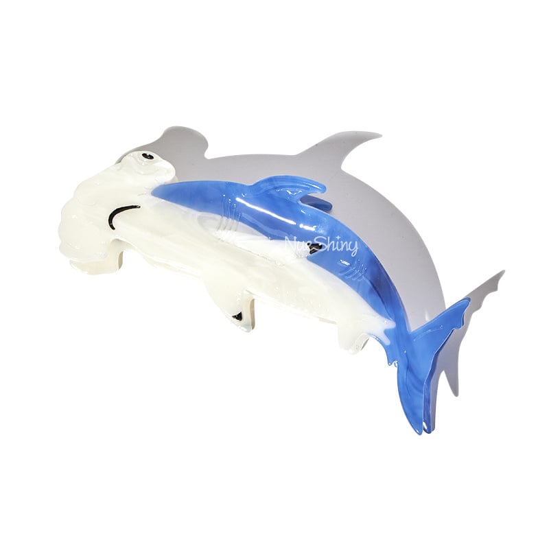 Jumbo Blue Hammerhead Shark Hair Claw Clips | NueShiny