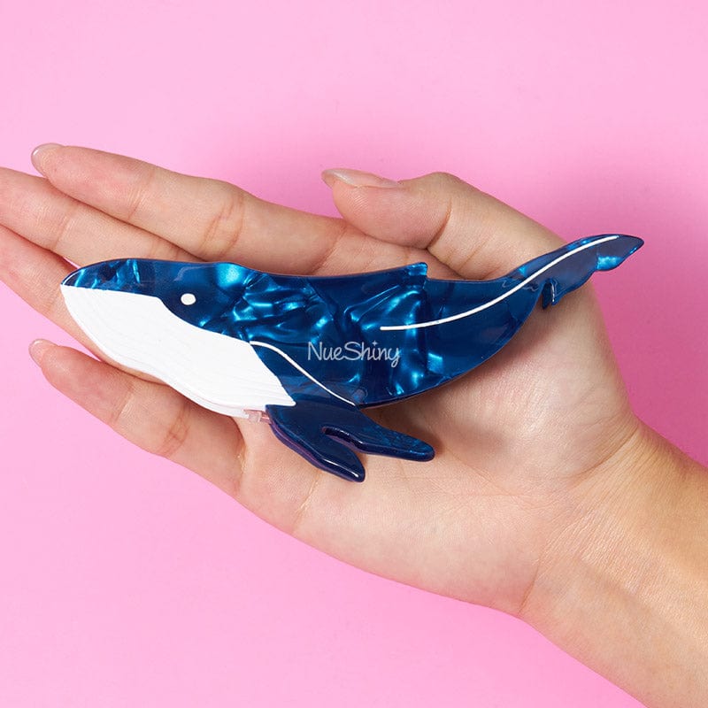 Jumbo Blue Whale Hair Claw Clips丨NueShiny