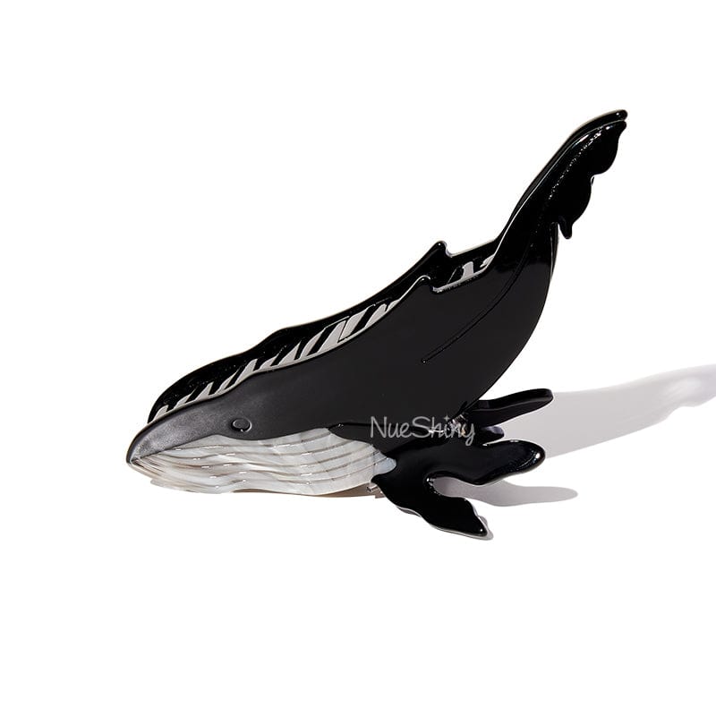 Jumbo Black Whale Hair Claw Clips丨NueShiny