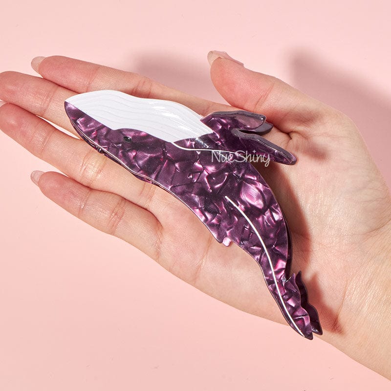 Jumbo Diamond Garnet Whale Hair Claw Clips丨NueShiny