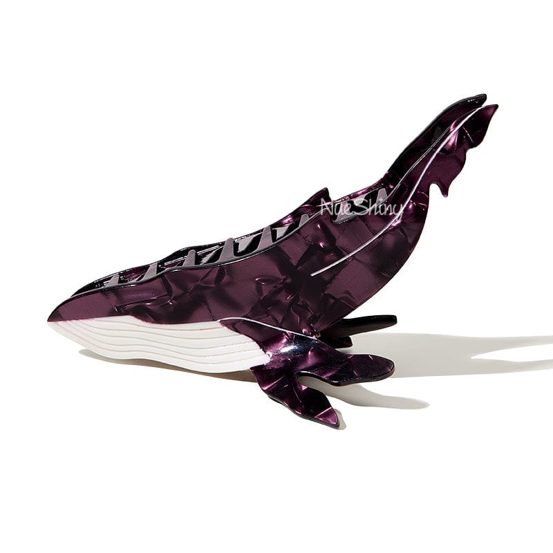 Jumbo Diamond Garnet Whale Hair Claw Clips丨NueShiny