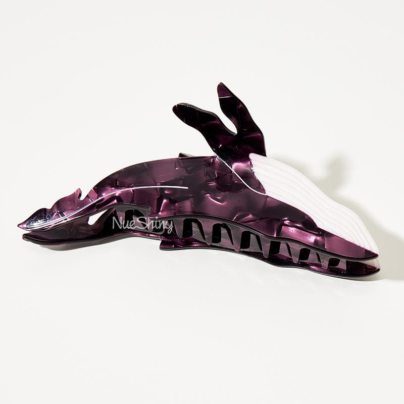 Jumbo Diamond Garnet Whale Hair Claw Clips丨NueShiny