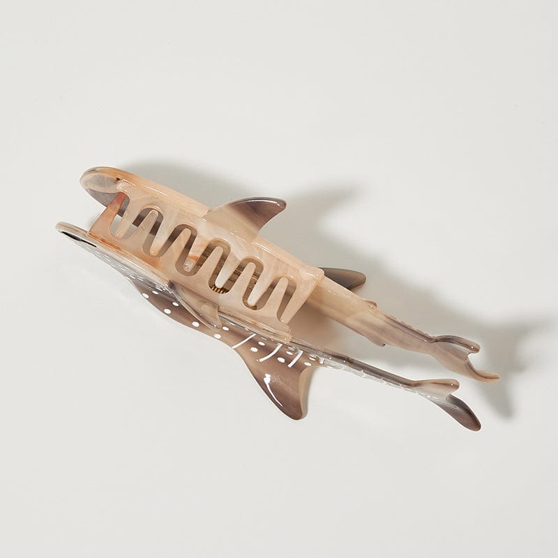 Jumbo Brown Whale Shark Hair Claw Clips丨NueShiny