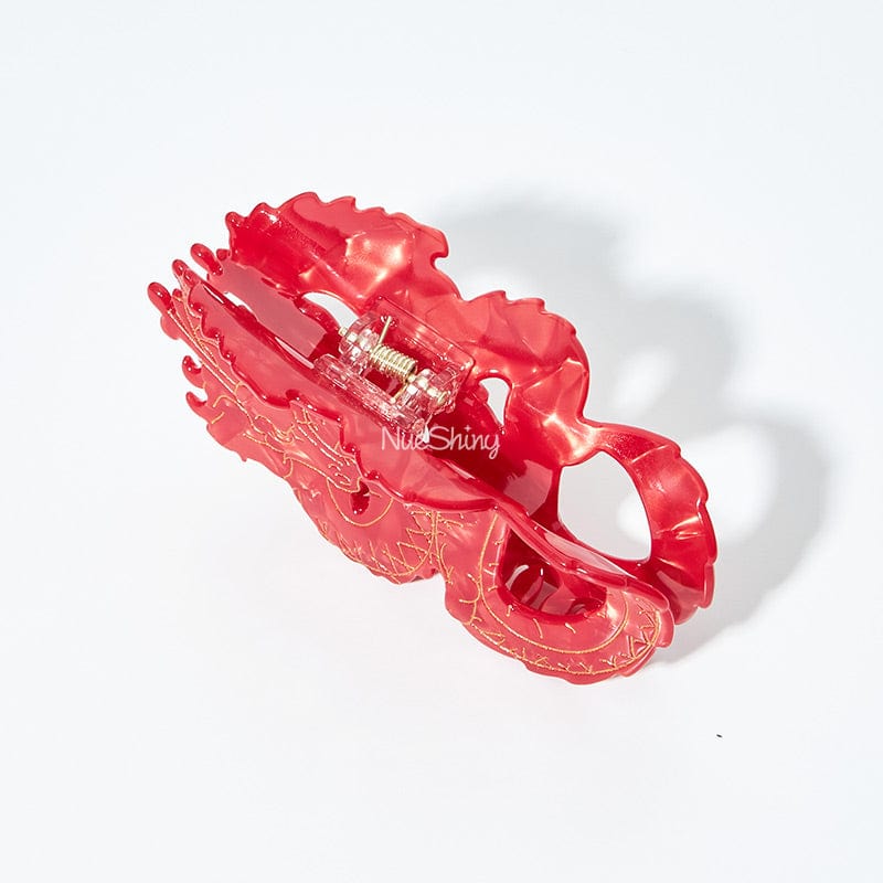Large Red Dragon Hair Claw Clips丨NueShiny