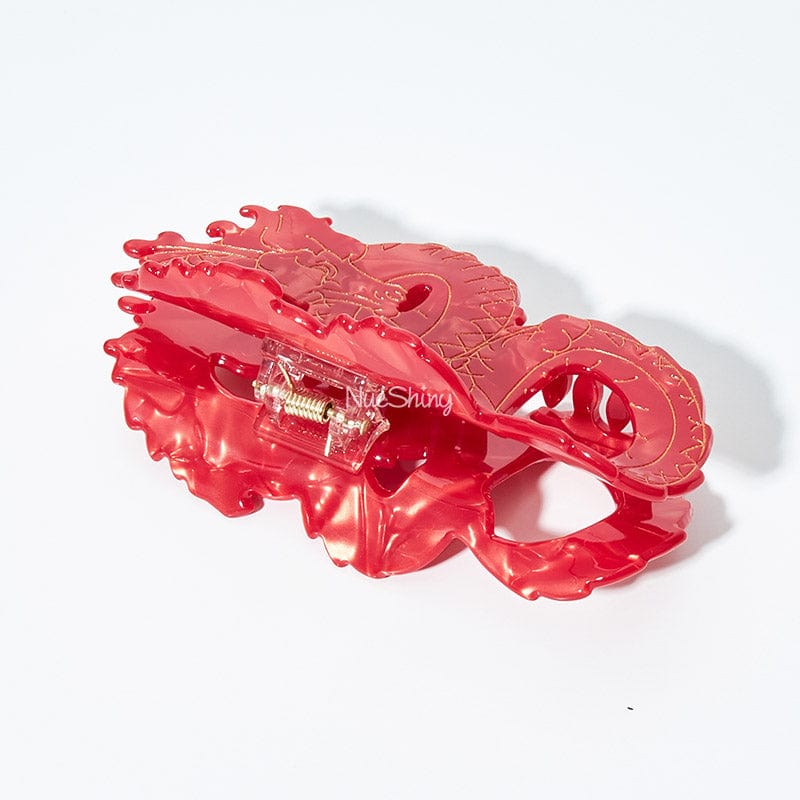 Large Red Dragon Hair Claw Clips丨NueShiny