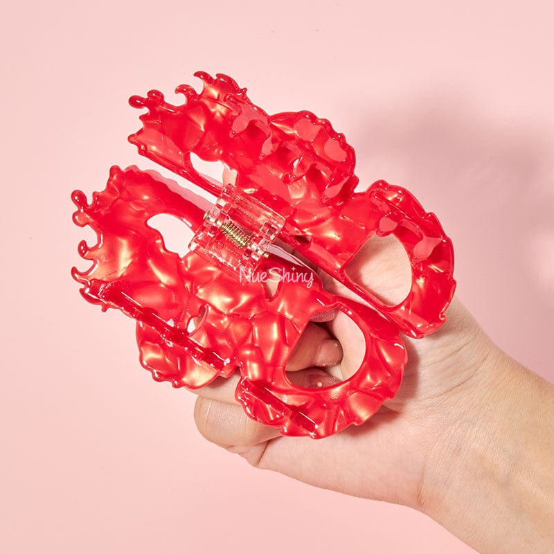 Large Red Dragon Hair Claw Clips丨NueShiny
