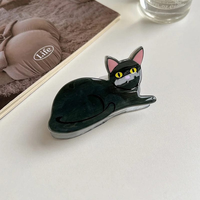 Small Black Cat Hair Claw Clips丨NueShiny