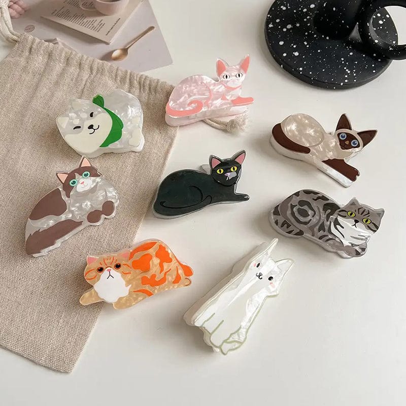 Small Black Cat Hair Claw Clips丨NueShiny