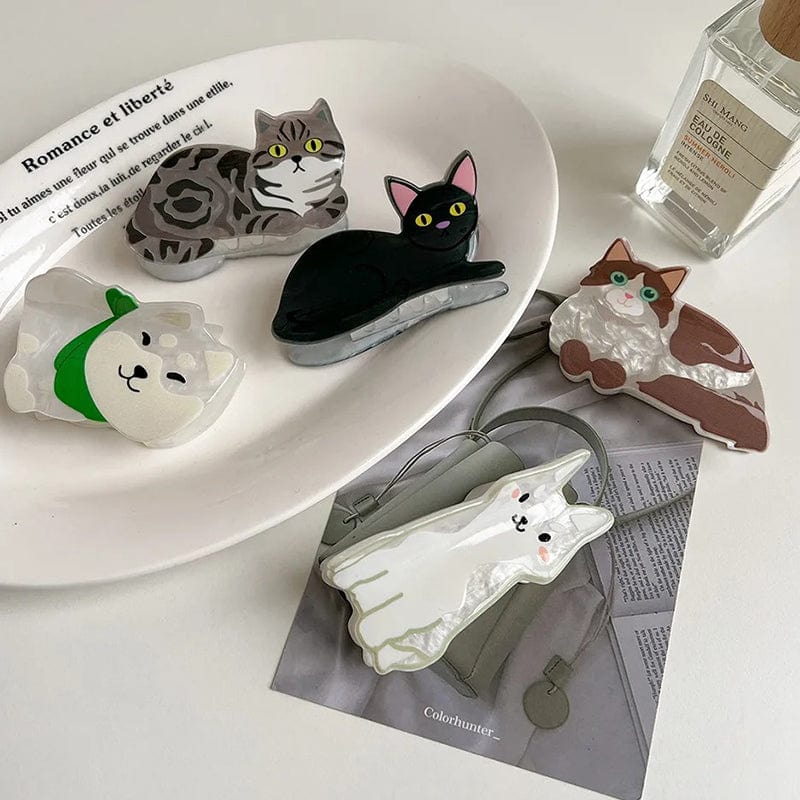 Small Black Cat Hair Claw Clips丨NueShiny