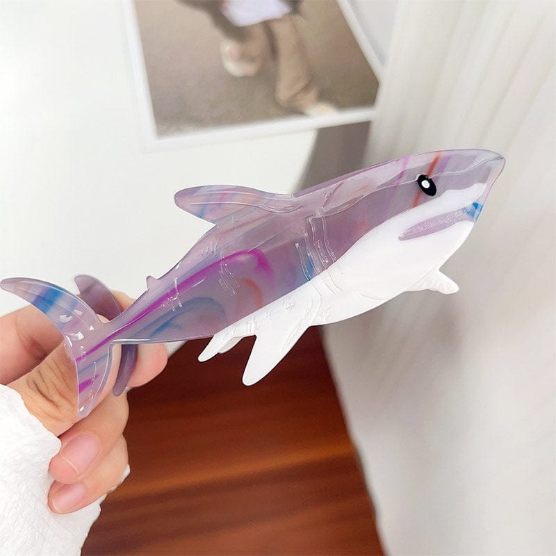 Jumbo Grayish Purple Shark Hair Claw Clips丨NueShiny