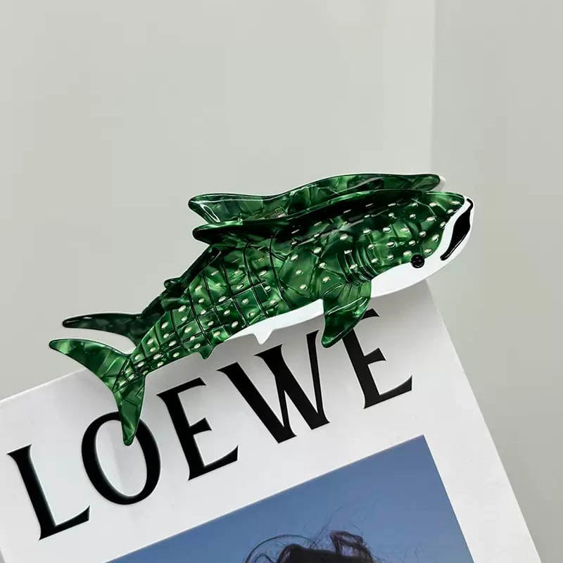 Large Green Whale Shark Hair Claw Clips | NueShiny