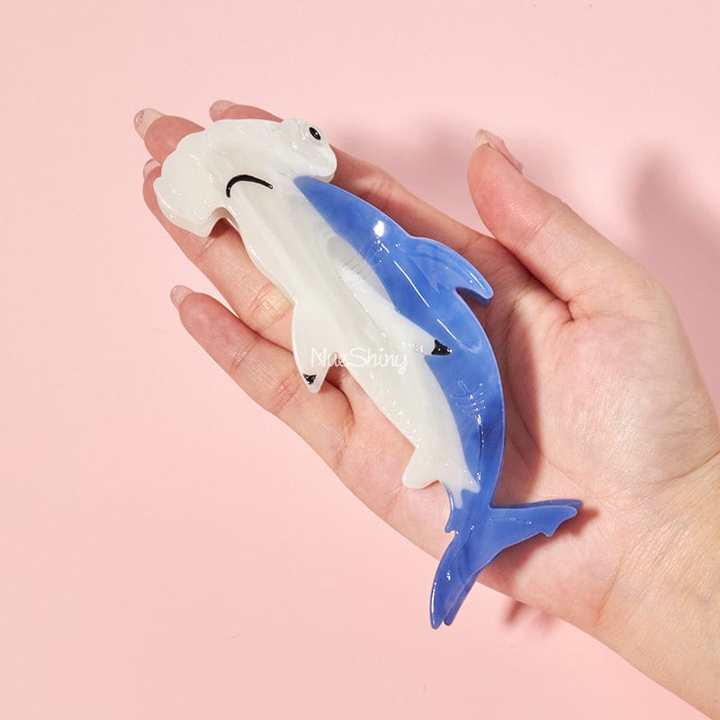 Jumbo Blue Hammerhead Shark Hair Claw Clips | NueShiny
