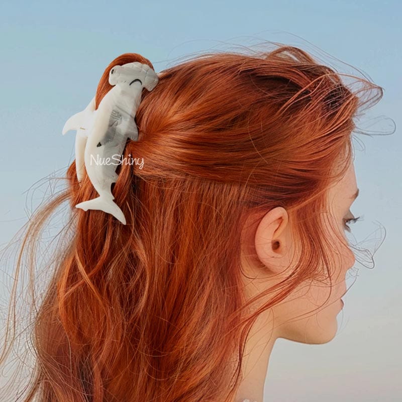 Jumbo Grey Hammerhead Shark Hair Claw Clips | NueShiny