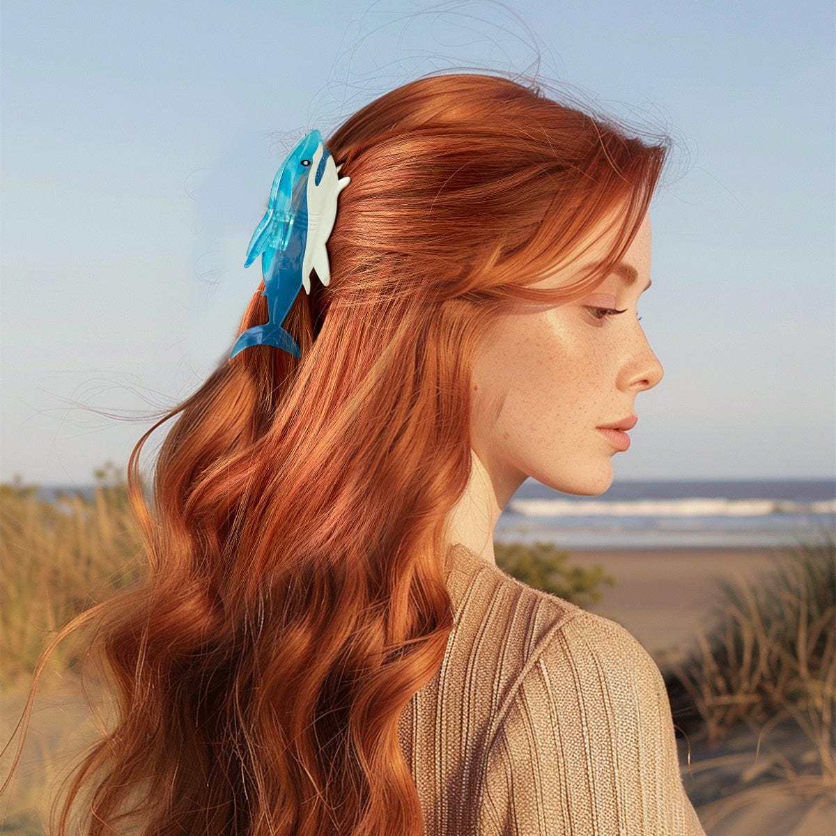 Large Blue Shark Hair Claw Clips | NueShiny