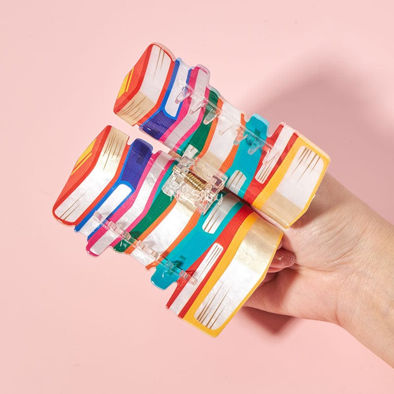 Large Orange Book Hair Claw Clips | NueShiny