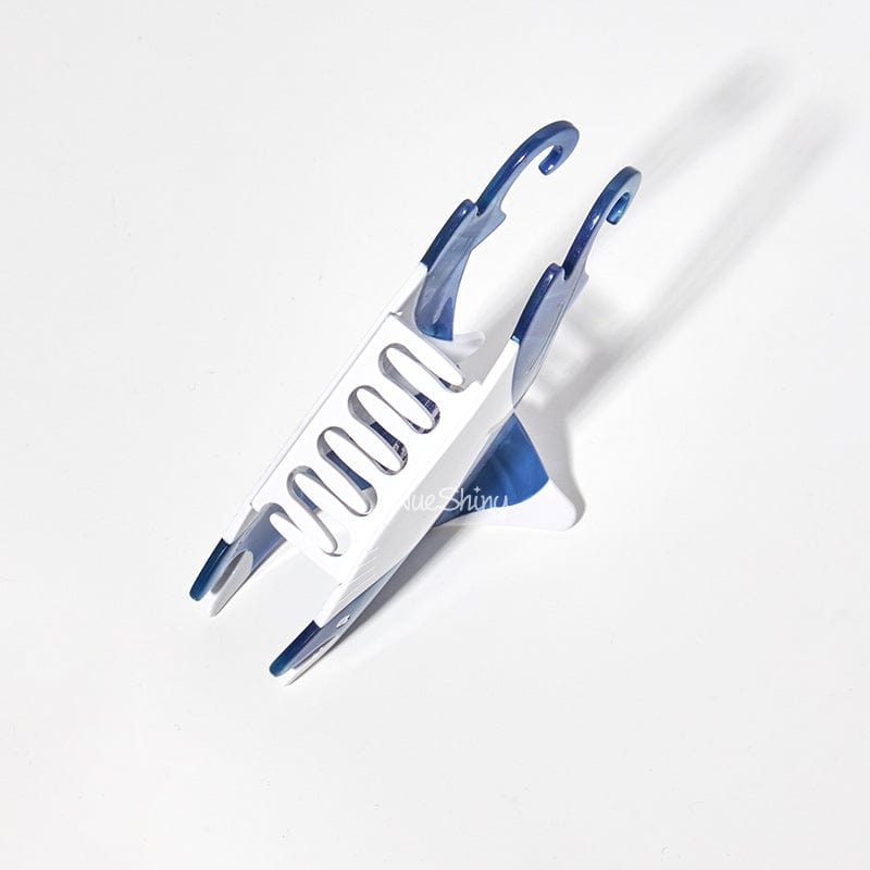 Jumbo Blue and White Manta Hair Claw Clips | NueShiny